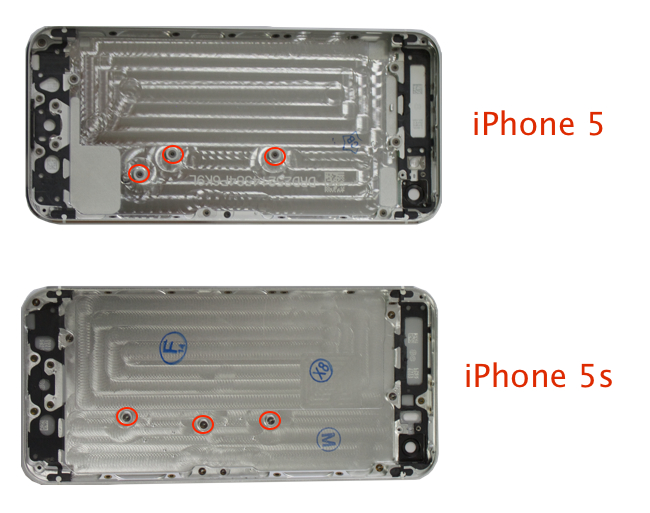 Сравнение задних крышек iphone 5 и iphone 5s