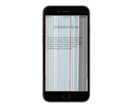Устранение полос на экране iPhone 6s Plus