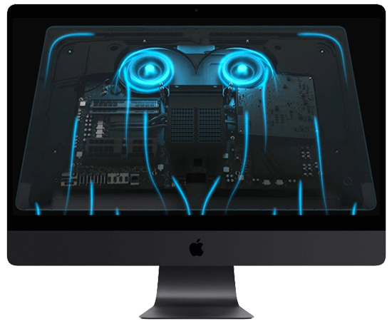 Чистка iMac Pro от пыли, iMac Pro шумит, греется