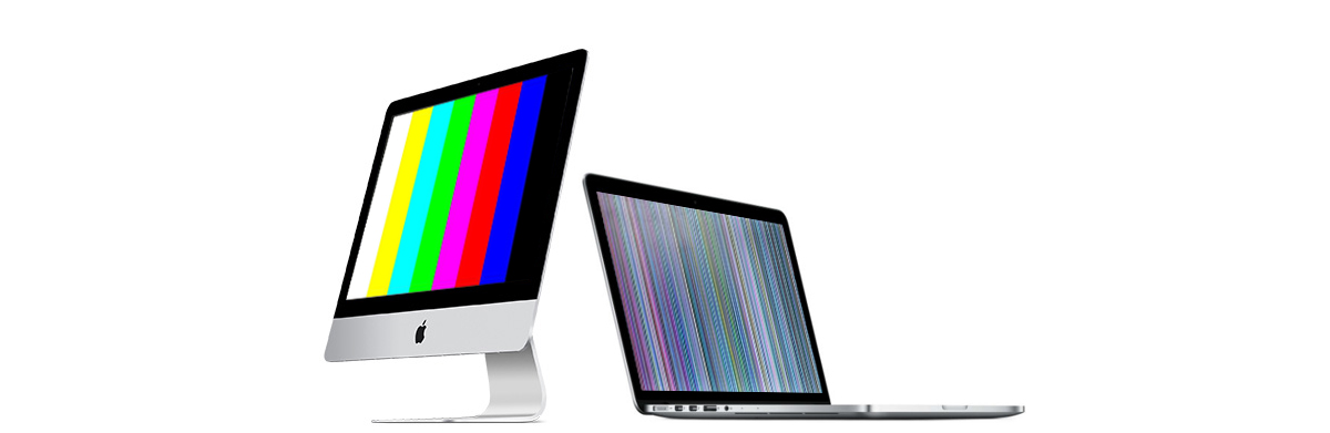 полосы на экране imac и macbook